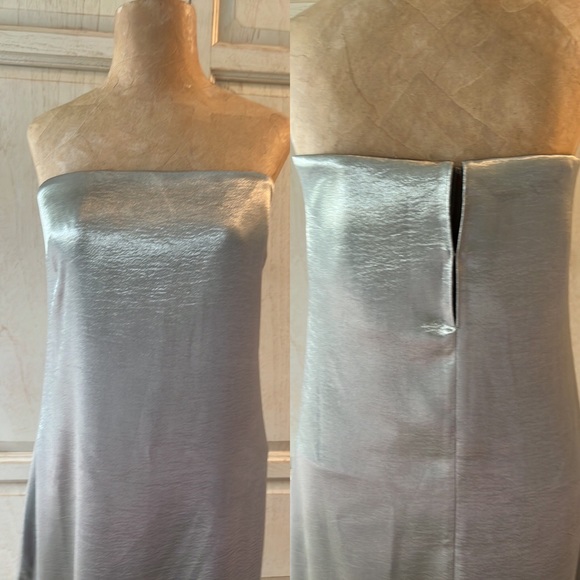 Anthropologie Sachin & Babi Stella Strapless Hammered Back-Slit Gown Mos… - Picture 2 of 16